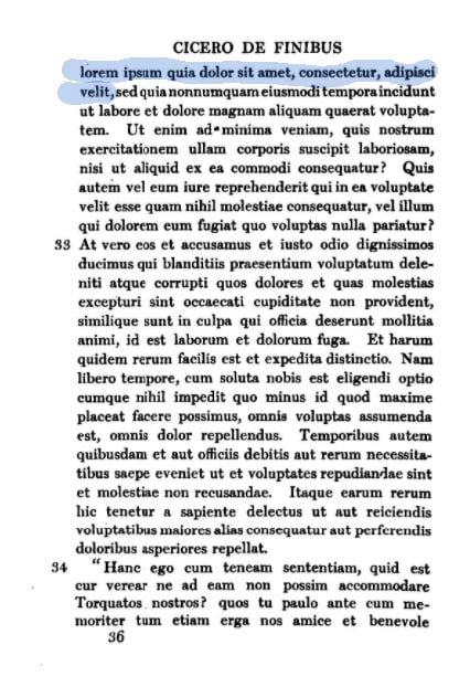 Original Lorem Ipsum text from Cicero's writings.